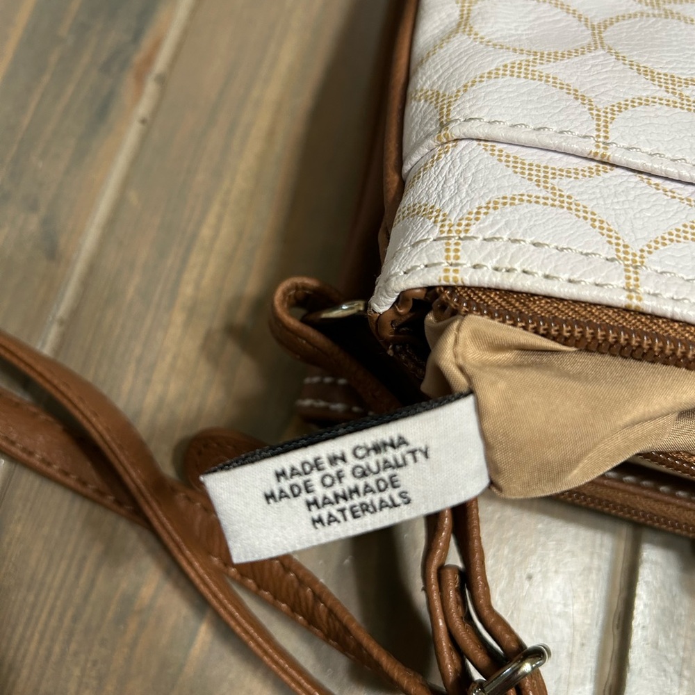White and beige Crossbody handbag by NineWest - Picture 10 of 12